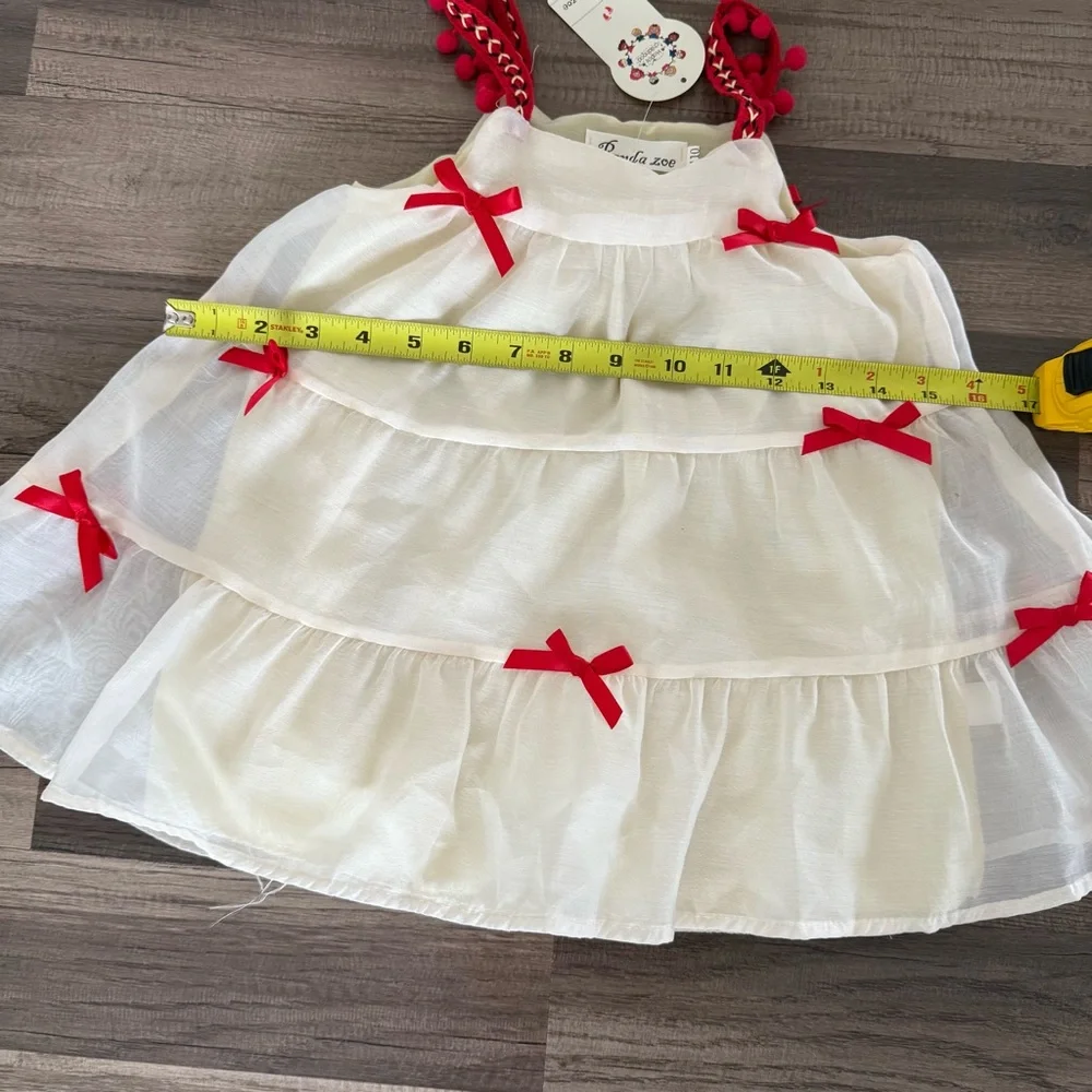 Adorable Cream and Red Kids Dress